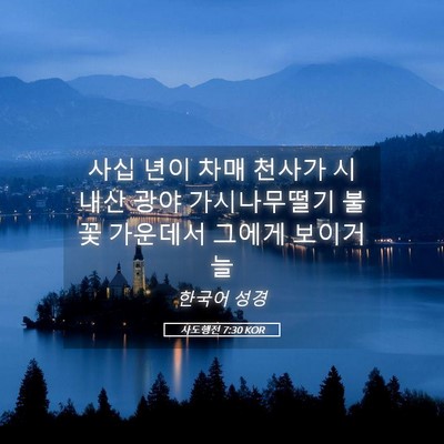 Picture 05 - 사도행전 7:30 KOR - 사십 년이 차매 천사가 시내산 광야 - Bible Verse Picture