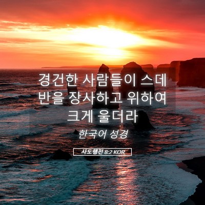 Picture 05 - 사도행전 8:2 KOR - 경건한 사람들이 스데반을 장사하고 - Bible Verse Picture