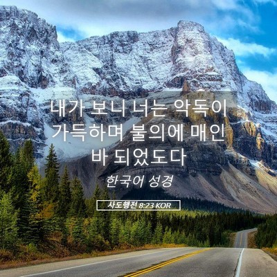 Picture 05 - 사도행전 8:23 KOR - 내가 보니 너는 악독이 가득하며 - Bible Verse Picture