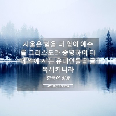 Picture 05 - 사도행전 9:22 KOR - 사울은 힘을 더 얻어 예수를 - Bible Verse Picture