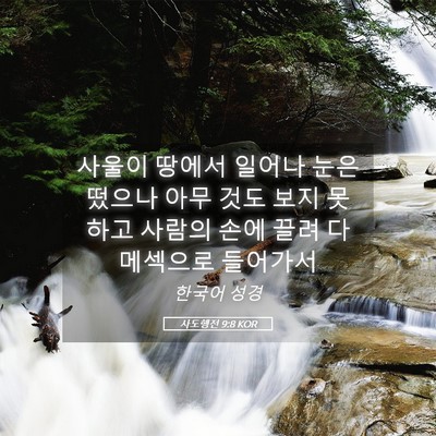 Picture 05 - 사도행전 9:8 KOR - 사울이 땅에서 일어나 눈은 떴으나 - Bible Verse Picture