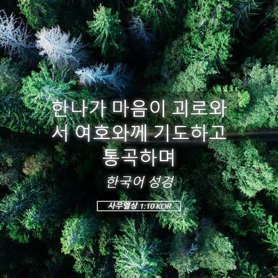 Picture 05 - 사무엘상 1:10 KOR - 한나가 마음이 괴로와서 여호와께 - Bible Verse Picture