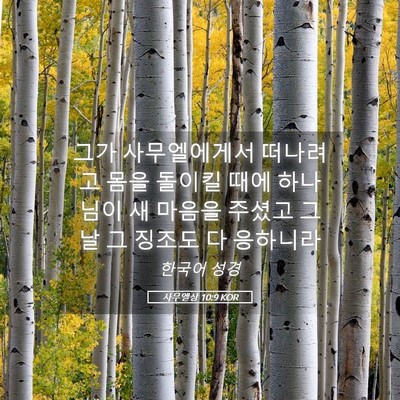 Picture 05 - 사무엘상 10:9 KOR - 그가 사무엘에게서 떠나려고 몸을 - Bible Verse Picture