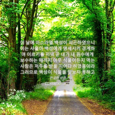Picture 05 - 사무엘상 14:24 KOR - 이 날에 이스라엘 백성이 - Bible Verse Picture