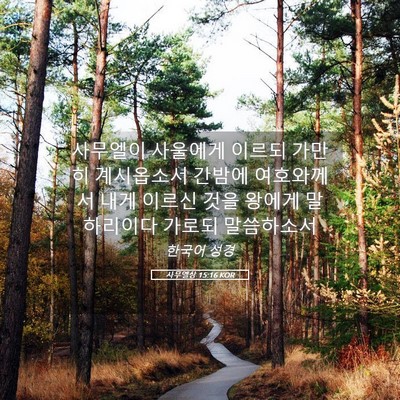 Picture 05 - 사무엘상 15:16 KOR - 사무엘이 사울에게 이르되 가만히 - Bible Verse Picture