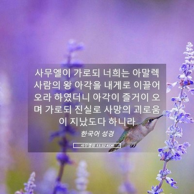 Picture 05 - 사무엘상 15:32 KOR - 사무엘이 가로되 너희는 아말렉 - Bible Verse Picture
