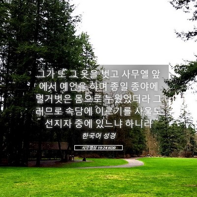 Picture 05 - 사무엘상 19:24 KOR - 그가 또 그 옷을 벗고 사무엘 앞에서 - Bible Verse Picture