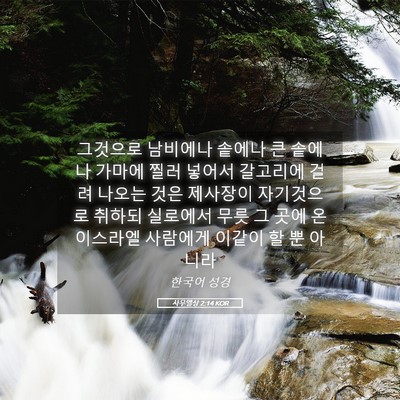Picture 05 - 사무엘상 2:14 KOR - 그것으로 남비에나 솥에나 큰 솥에나 - Bible Verse Picture