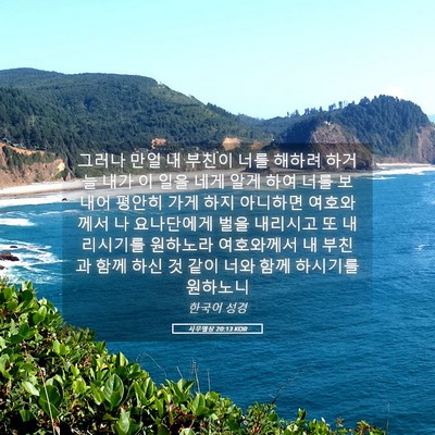 Picture 05 - 사무엘상 20:13 KOR - 그러나 만일 내 부친이 너를 해하려 - Bible Verse Picture