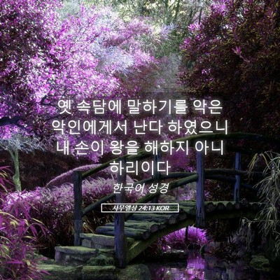 Picture 05 - 사무엘상 24:13 KOR - 옛 속담에 말하기를 악은 악인에게서 - Bible Verse Picture