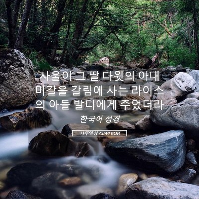 Picture 05 - 사무엘상 25:44 KOR - 사울이 그 딸 다윗의 아내 미갈을 - Bible Verse Picture