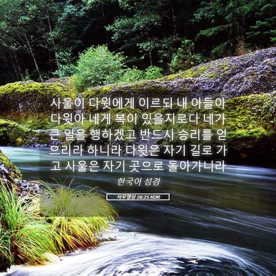 Picture 05 - 사무엘상 26:25 KOR - 사울이 다윗에게 이르되 내 아들아 - Bible Verse Picture