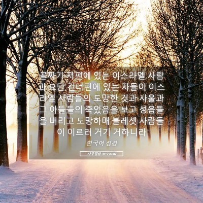 Picture 05 - 사무엘상 31:7 KOR - 골짜기 저편에 있는 이스라엘 사람과 - Bible Verse Picture