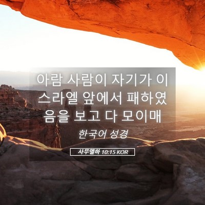 Picture 05 - 사무엘하 10:15 KOR - 아람 사람이 자기가 이스라엘 앞에서 - Bible Verse Picture