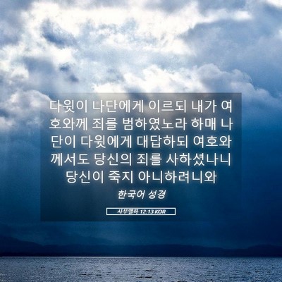 Picture 05 - 사무엘하 12:13 KOR - 다윗이 나단에게 이르되 내가 - Bible Verse Picture