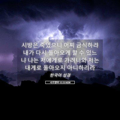 Picture 05 - 사무엘하 12:23 KOR - 시방은 죽었으니 어찌 금식하랴 내가 - Bible Verse Picture