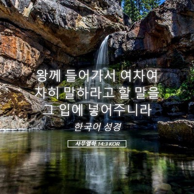 Picture 05 - 사무엘하 14:3 KOR - 왕께 들어가서 여차여차히 말하라고 - Bible Verse Picture