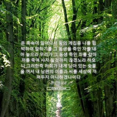 Picture 05 - 사무엘하 14:7 KOR - 온 족속이 일어나서 왕의 계집종 - Bible Verse Picture