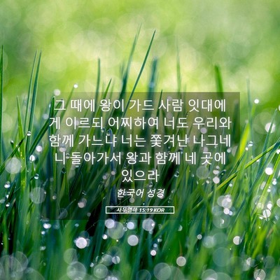 Picture 05 - 사무엘하 15:19 KOR - 그 때에 왕이 가드 사람 잇대에게 - Bible Verse Picture