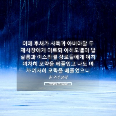 Picture 05 - 사무엘하 17:15 KOR - 이에 후새가 사독과 아비아달 두 - Bible Verse Picture