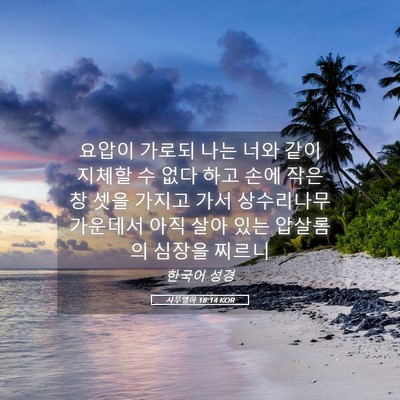 Picture 05 - 사무엘하 18:14 KOR - 요압이 가로되 나는 너와 같이 - Bible Verse Picture