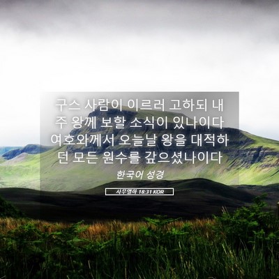 Picture 05 - 사무엘하 18:31 KOR - 구스 사람이 이르러 고하되 내 주 - Bible Verse Picture