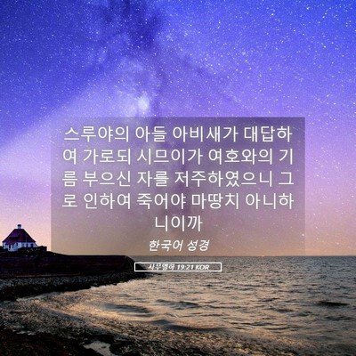 Picture 05 - 사무엘하 19:21 KOR - 스루야의 아들 아비새가 대답하여 - Bible Verse Picture