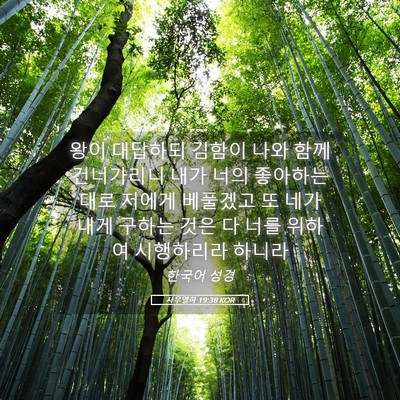 Picture 05 - 사무엘하 19:38 KOR - 왕이 대답하되 김함이 나와 함께 - Bible Verse Picture