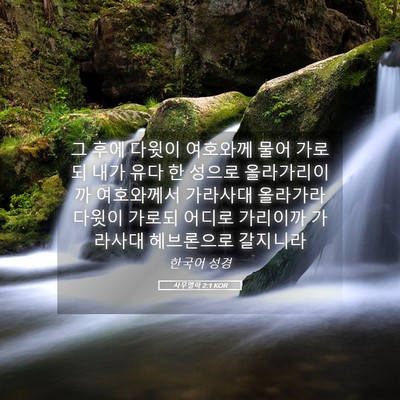 Picture 05 - 사무엘하 2:1 KOR - 그 후에 다윗이 여호와께 물어 - Bible Verse Picture