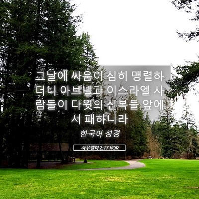 Picture 05 - 사무엘하 2:17 KOR - 그날에 싸움이 심히 맹렬하더니 - Bible Verse Picture