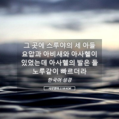 Picture 05 - 사무엘하 2:18 KOR - 그 곳에 스루야의 세 아들 요압과 - Bible Verse Picture