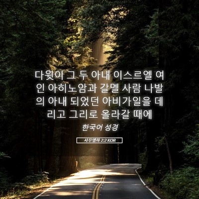 Picture 05 - 사무엘하 2:2 KOR - 다윗이 그 두 아내 이스르엘 여인 - Bible Verse Picture
