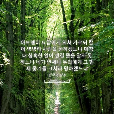 Picture 05 - 사무엘하 2:26 KOR - 아브넬이 요압에게 외쳐 가로되 칼이 - Bible Verse Picture