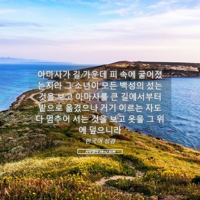 Picture 05 - 사무엘하 20:12 KOR - 아마사가 길 가운데 피 속에 - Bible Verse Picture