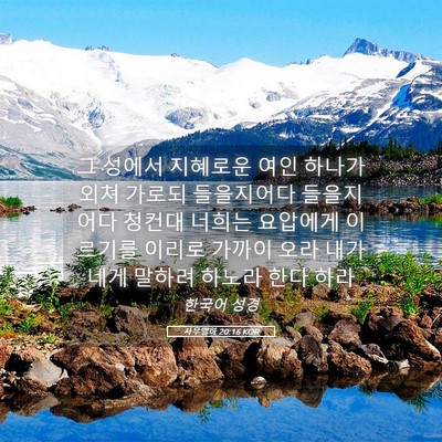 Picture 05 - 사무엘하 20:16 KOR - 그 성에서 지혜로운 여인 하나가 - Bible Verse Picture