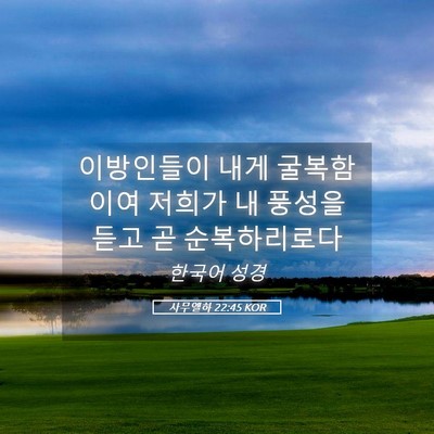 Picture 05 - 사무엘하 22:45 KOR - 이방인들이 내게 굴복함이여 저희가 - Bible Verse Picture