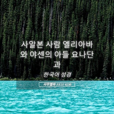 Picture 05 - 사무엘하 23:32 KOR - 사알본 사람 엘리아바와 야센의 아들 - Bible Verse Picture