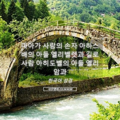 Picture 05 - 사무엘하 23:34 KOR - 마아가 사람의 손자 아하스배의 아들 - Bible Verse Picture