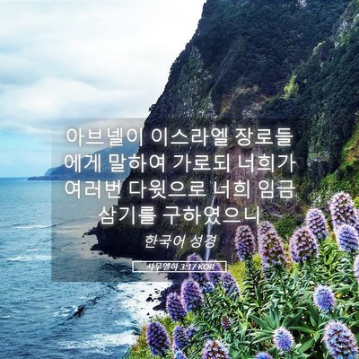 Picture 05 - 사무엘하 3:17 KOR - 아브넬이 이스라엘 장로들에게 - Bible Verse Picture