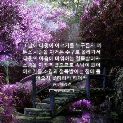 Picture 05 - 사무엘하 5:8 KOR - 그 날에 다윗이 이르기를 누구든지 - Bible Verse Picture