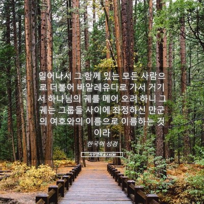 Picture 05 - 사무엘하 6:2 KOR - 일어나서 그 함께 있는 모든 - Bible Verse Picture