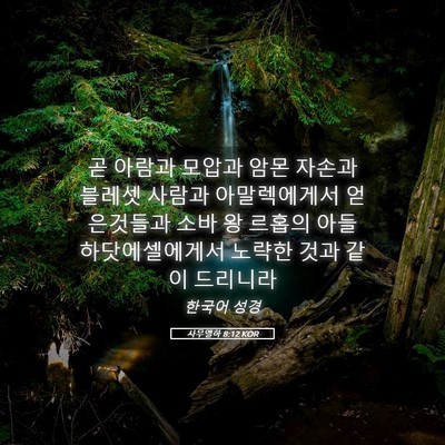 Picture 05 - 사무엘하 8:12 KOR - 곧 아람과 모압과 암몬 자손과 - Bible Verse Picture