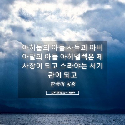 Picture 05 - 사무엘하 8:17 KOR - 아히둡의 아들 사독과 아비아달의 - Bible Verse Picture