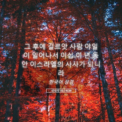 Picture 05 - 사사기 10:3 KOR - 그 후에 길르앗 사람 야일이 - Bible Verse Picture