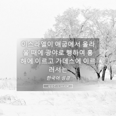 Picture 05 - 사사기 11:16 KOR - 이스라엘이 애굽에서 올라올 때에 - Bible Verse Picture