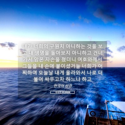 Picture 05 - 사사기 12:3 KOR - 내가 너희의 구원치 아니하는 것을 - Bible Verse Picture