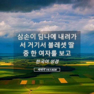 Picture 05 - 사사기 14:1 KOR - 삼손이 딤나에 내려가서 거기서 - Bible Verse Picture