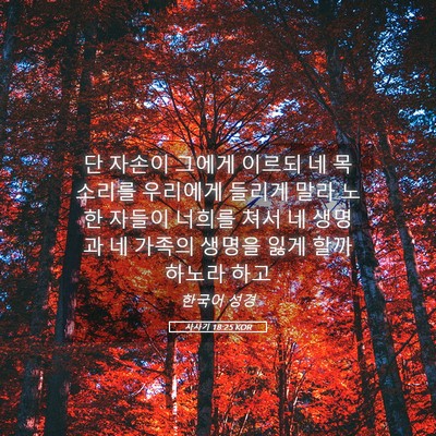 Picture 05 - 사사기 18:25 KOR - 단 자손이 그에게 이르되 네 - Bible Verse Picture