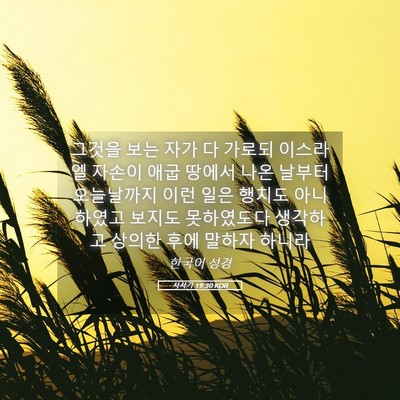 Picture 05 - 사사기 19:30 KOR - 그것을 보는 자가 다 가로되 - Bible Verse Picture
