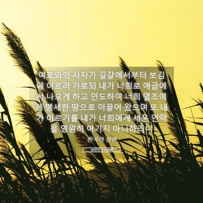 Picture 05 - 사사기 2:1 KOR - 여호와의 사자가 길갈에서부터 - Bible Verse Picture